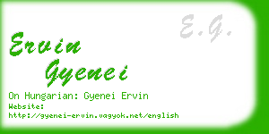 ervin gyenei business card